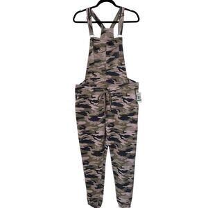 Wallflower Jumpsuit Womens Size L Green Camo Bib Overall Joggers Utility Army